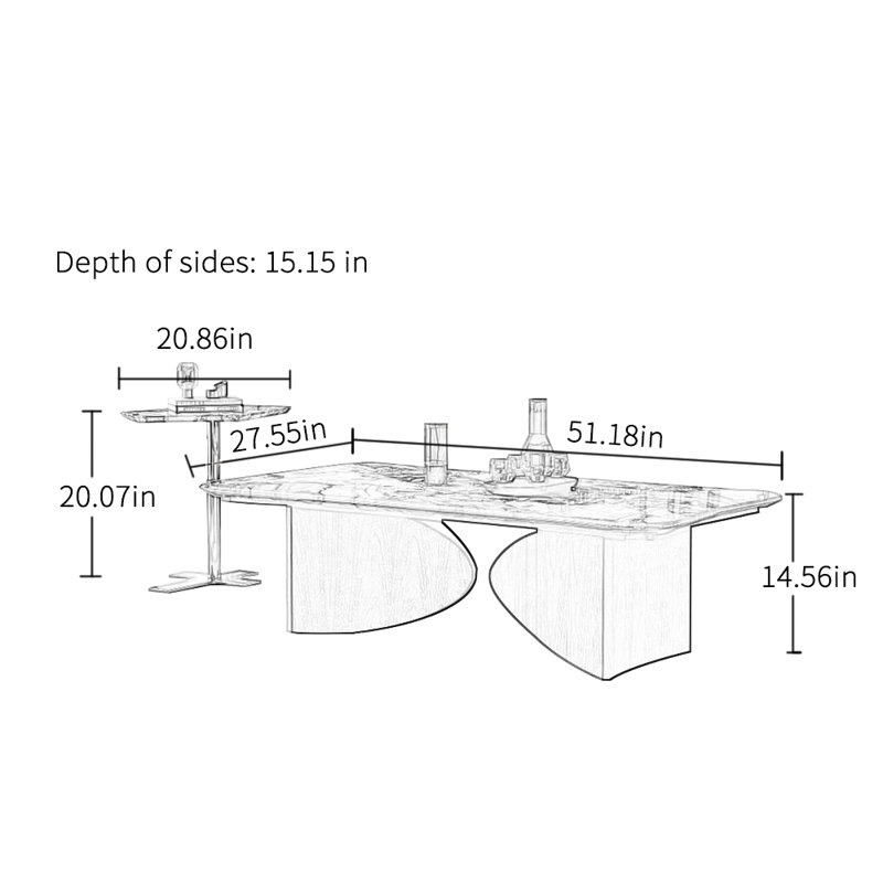 Minimal light luxury high-end coffee table