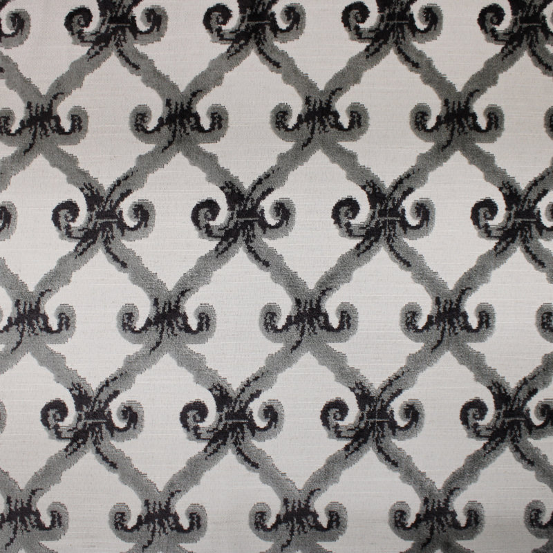 Traditional Cut Velvet | Barlet Fabric, Gray