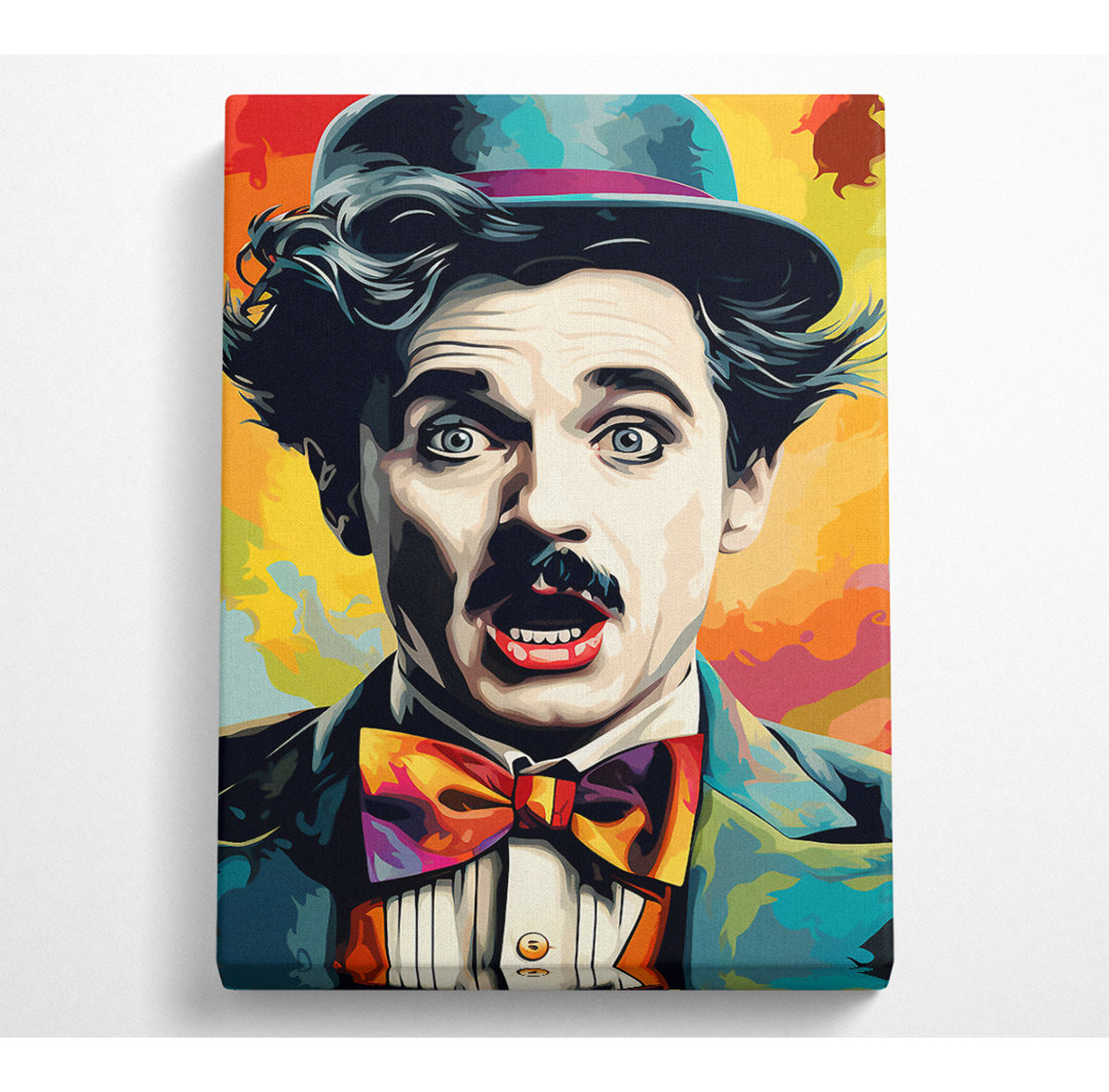 Charlie Chaplin Colour - Kunstdrucke auf Leinwand - Wrapped Canvas