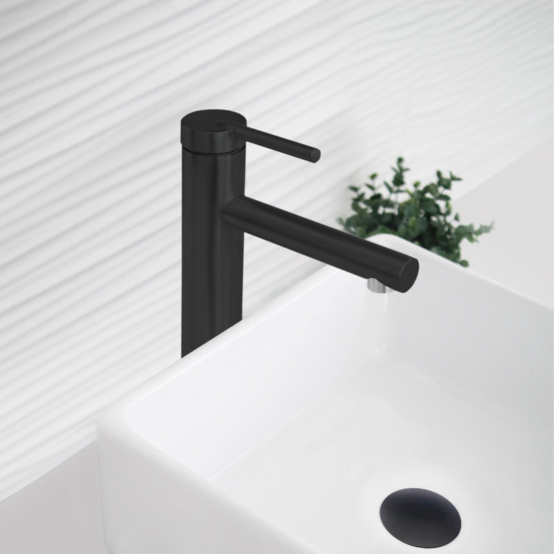 Stylish Single-Handle 11" Matte Black Vessel Bathroom Faucet, Matte Black
