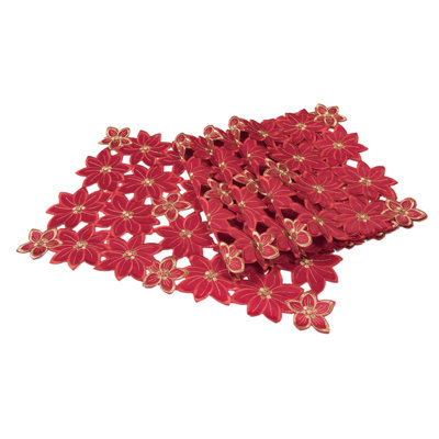 Récapitulatif de nappe 20" fêtes poinsettia brodée