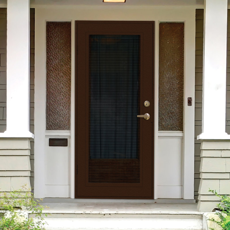 Porte de sécurité en aluminium Full View avec écran Meshtec noir, Cuivre, Vers la droite, H 80 po x l 36 po x P 1,75 po