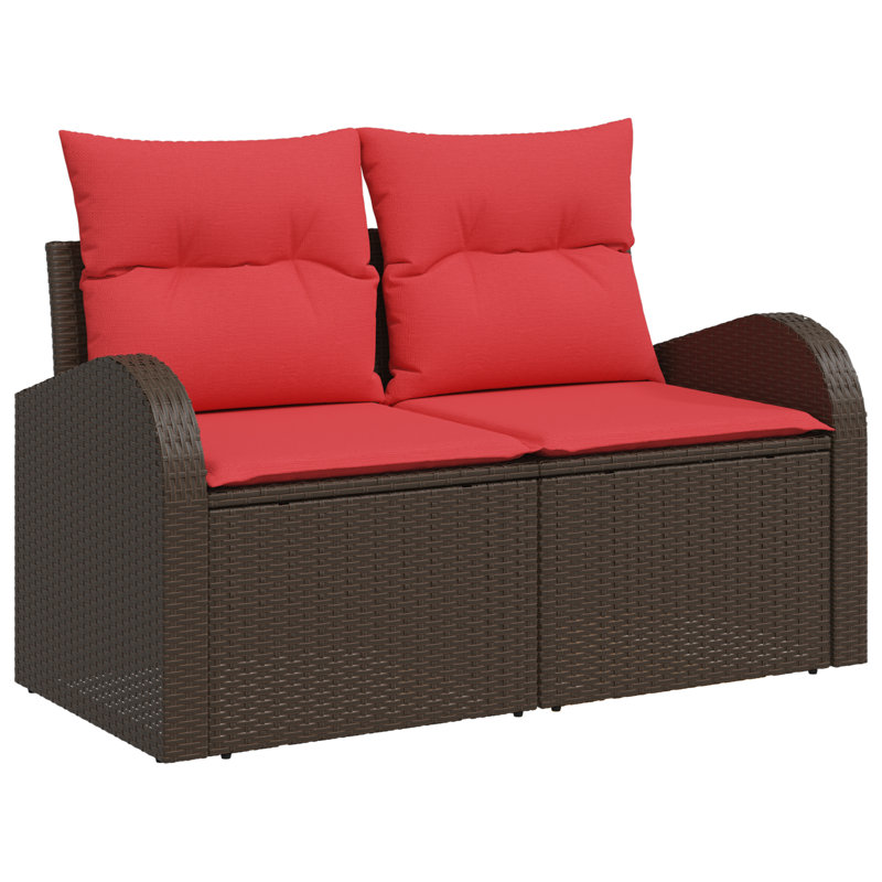 Ensemble de canapé de jardin avec coussin 7 pièces vidaXL, Brun