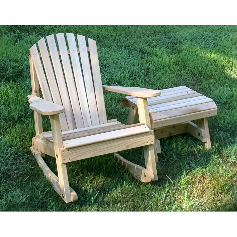 Marquez Cedar Outdoor Adirondack Chair With Table
