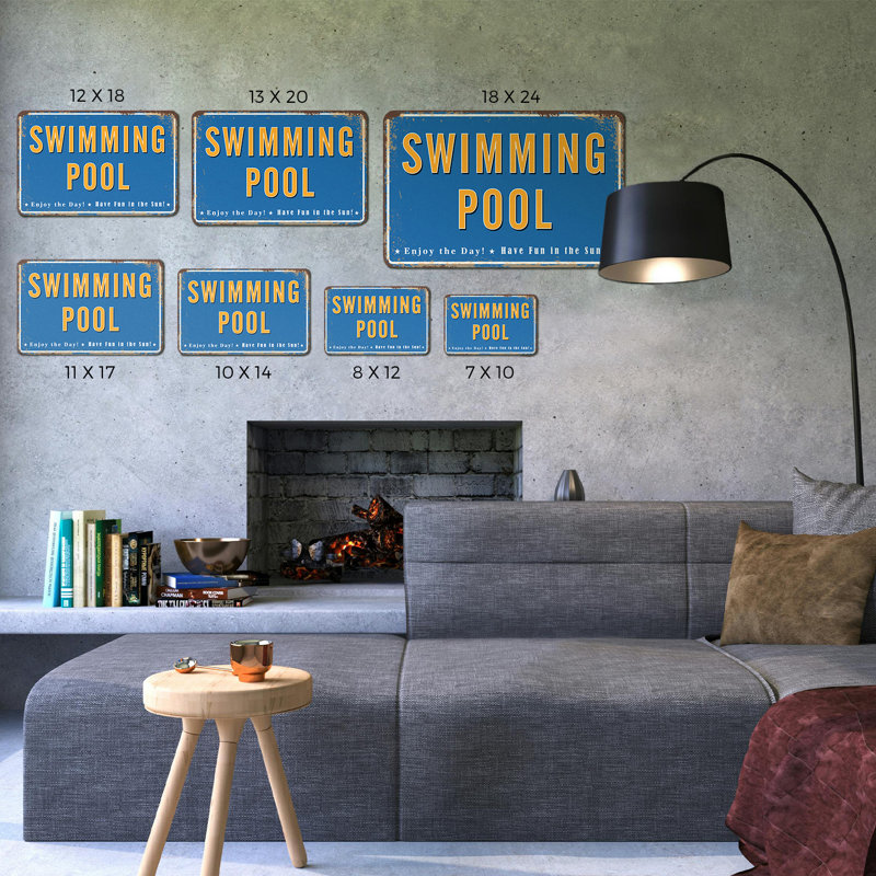Swimming Pool Street (2 Pack) 8 Inch x 12 Inch Plastic Sign