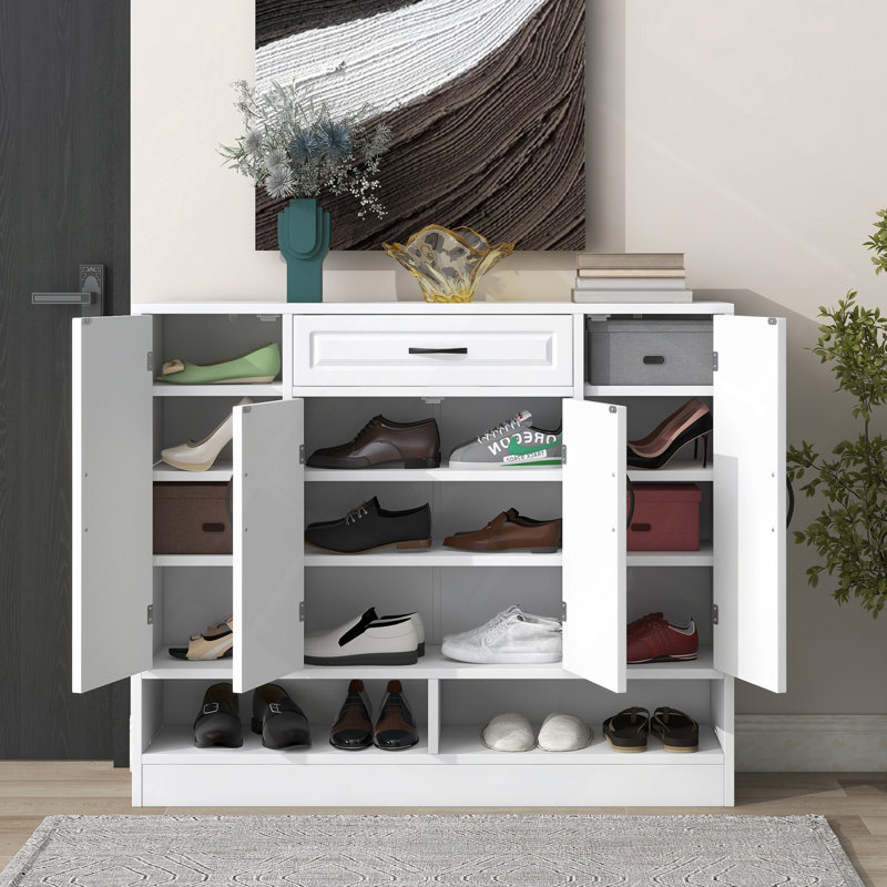 Alizai 20 Pair Shoe Storage Cabinet, White