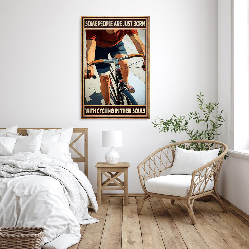 "With Cycling In Leurs Souls" - 1 pièce, H 36 po x l 24 po x P 1,25 po