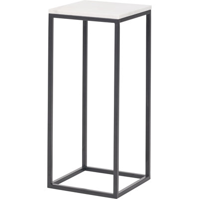 Sulav Marble and Metal Tall Square Side Table