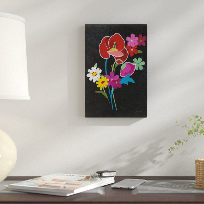 «Alpine Bouquet I», reproduction sur toile tendue en noir, H 12 po x l 8 po x P 0,75 po, Toile tendue, Pas de tapis