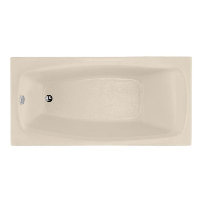 Solitude 60'' x 30'' Soaking Acrylic Bathtub, Bone, Satin Chrome