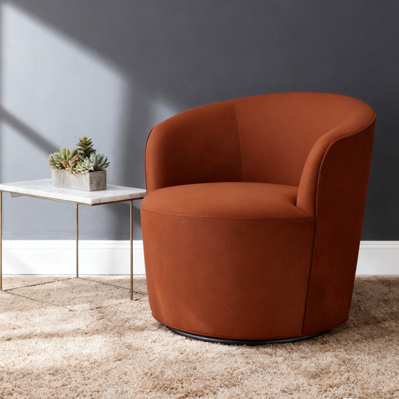 Chaise pivotante moderne orange brûlé