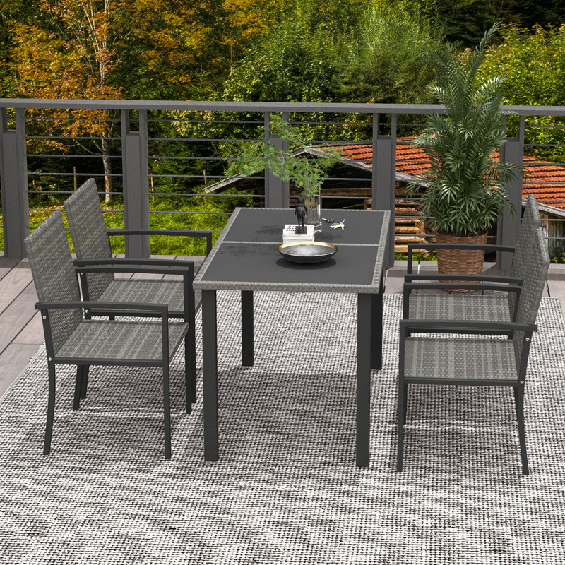 Maryel 4 - Person Patio Dining Set with Rectangular Table