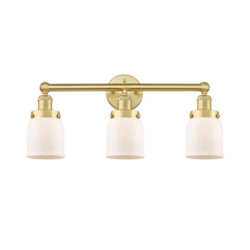 Éclairage de salle de bain à intensité variable à 3 lumières Armoni, Blanc mat, Or satiné