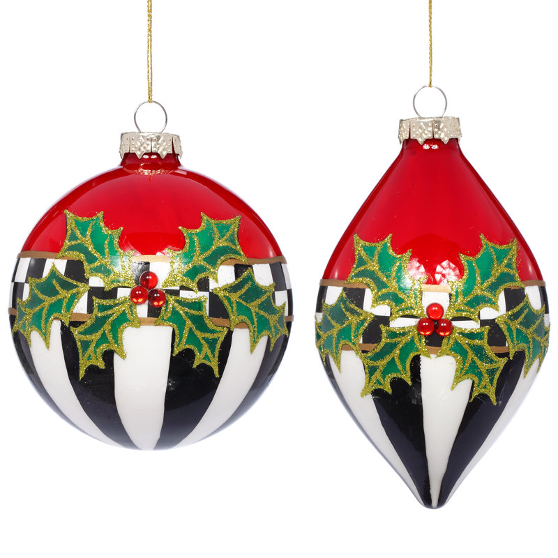Checkered Ornament, Box Of 6 - 4 Inches
