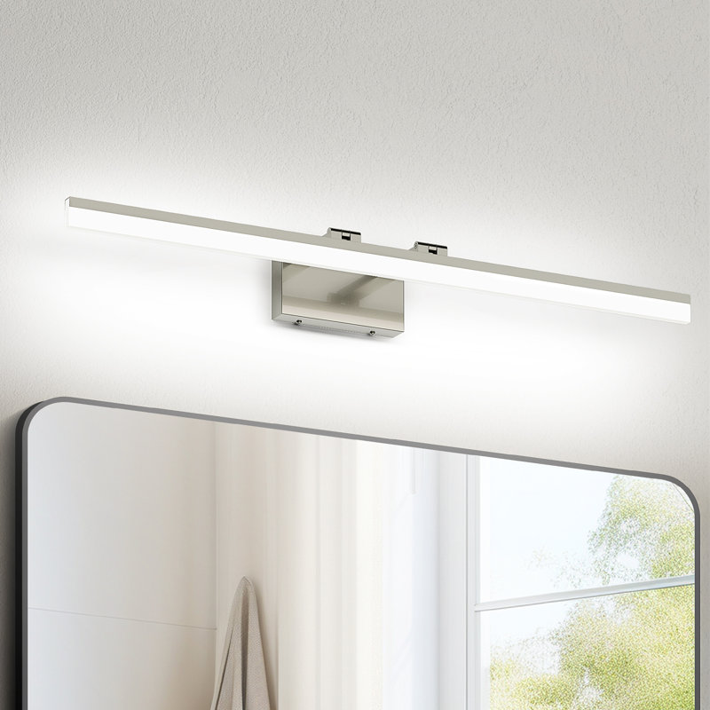 Éclairage pour meuble-lavabo de bar 1 lumière DEL à intensité variable 24 W, 39,37 po de largeur, Nickel, 5500 Kelvin