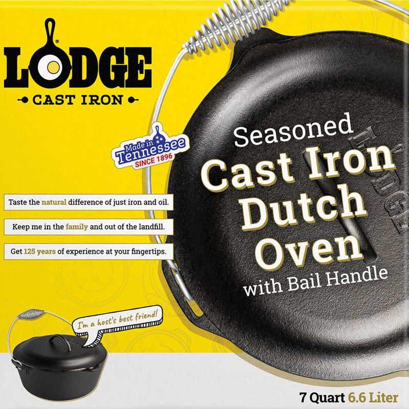  Lodge, Cast Iron Round Casserole, 6.62 L