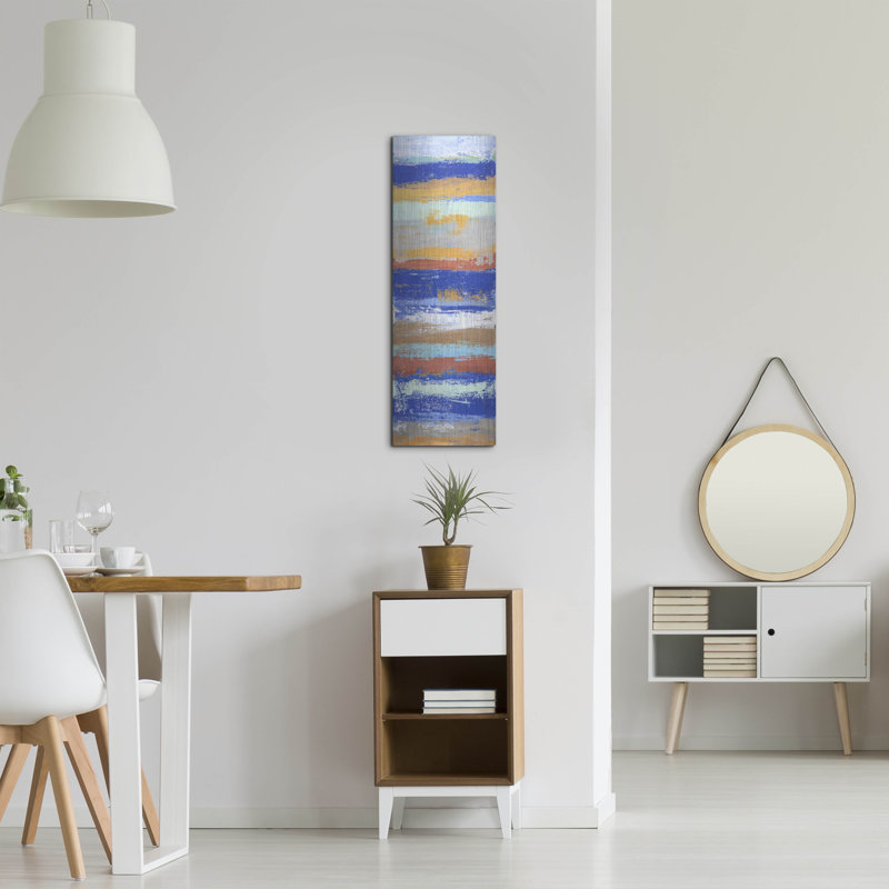 «Blue and Metal 1» par Hilary Winfield, H 36 po x l 12 po
