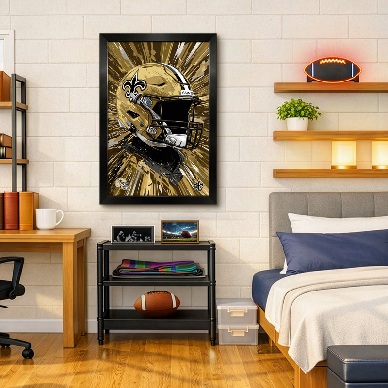 Casque Hyper des Saints de la Nouvelle-Orléans (NFL), impression encadrée 27" x 39"., NFL New Orleans Saints