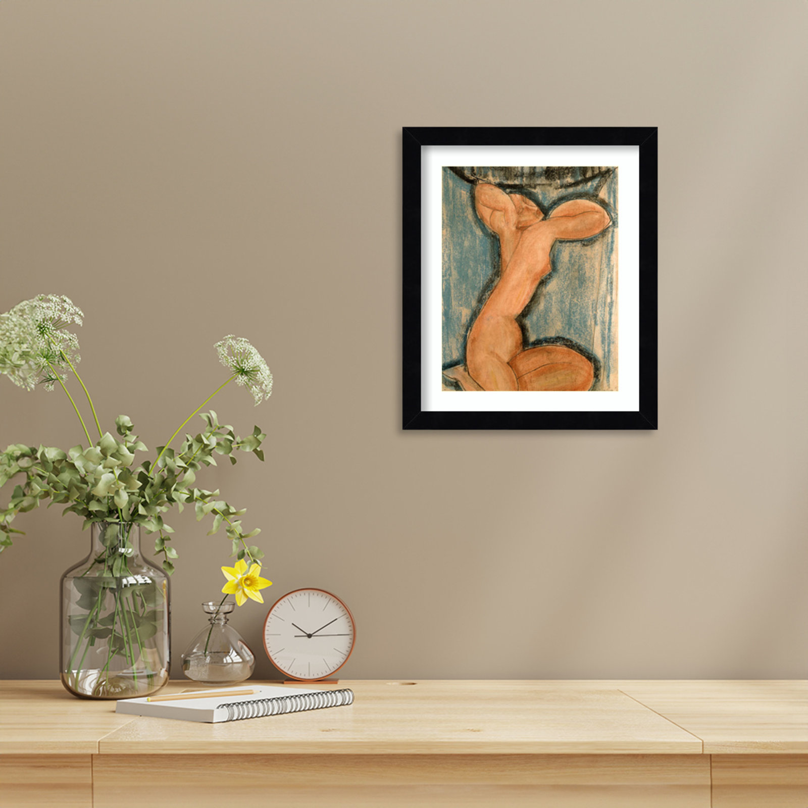 Oakden "Caryatid" Print, Black, 13" H x 11" W