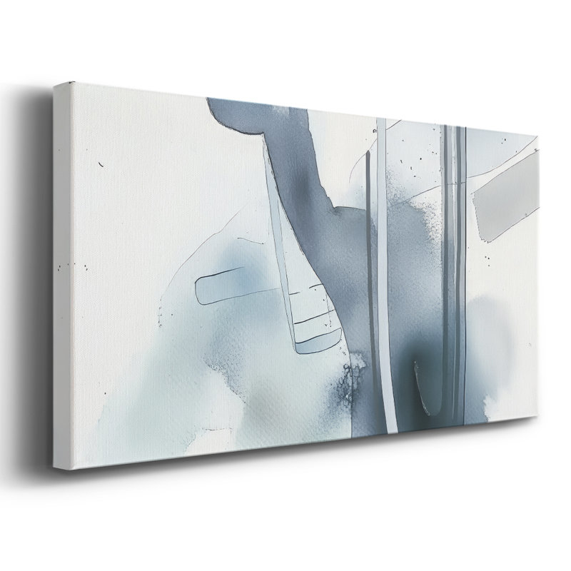 Série abstraite - DCXCV III - Toile tendue avec châssis encadré - Prêt à être accroché, H 25 po x l 49 po, Doré