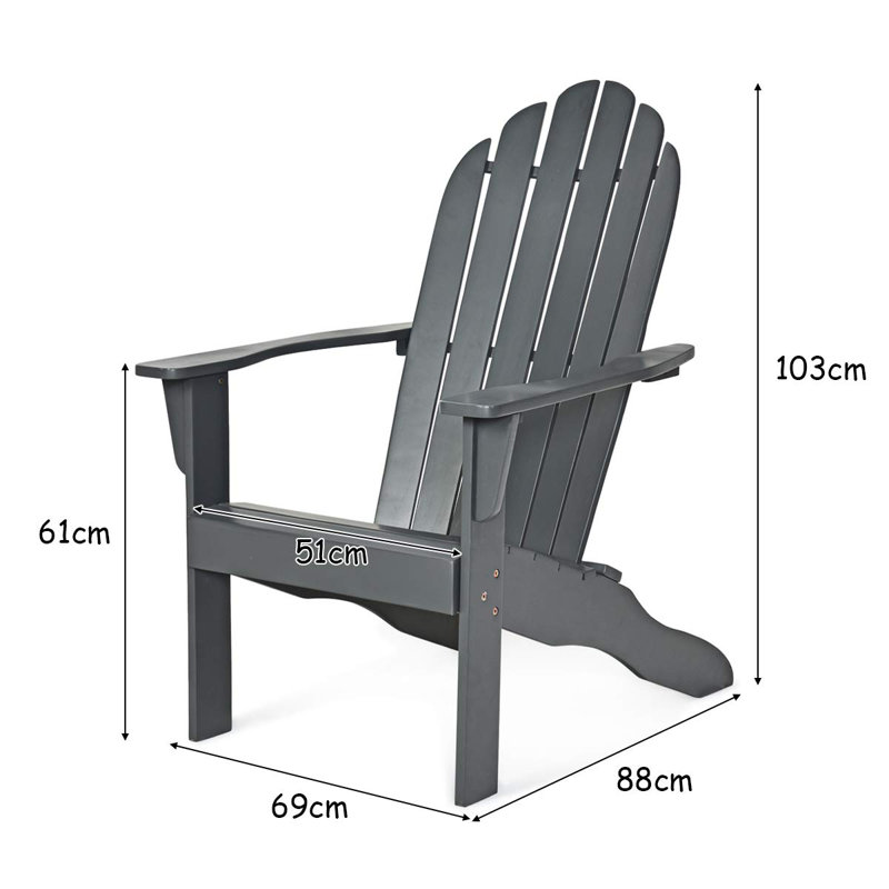 Adirondack House by the Sea Garden Chair, Grey