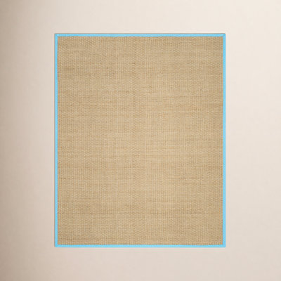 Natural Turquoise Bamboo Seagrass Rug