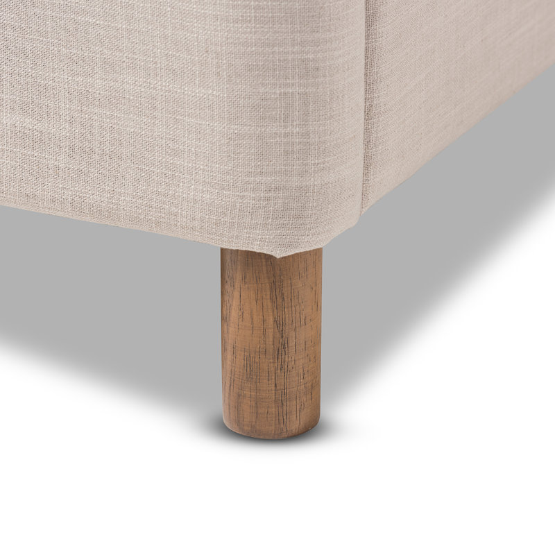 Upholstered Platform Bed, Beige, Full