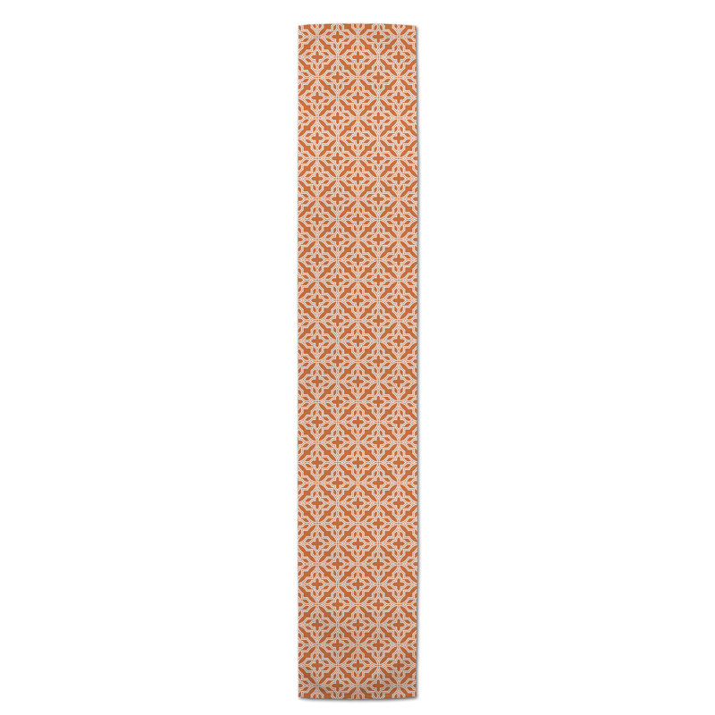 Chemin de table Hovig Geo, 72 po x 16 po, Orange, Geometric 1