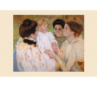 « féminins admiring a child » par mary cassatt, reproduction d’art