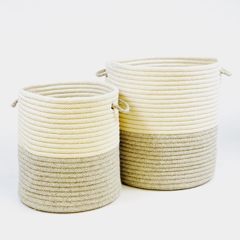 Panier à linge 2 tons entièrement naturel, Gris clair, H 18 po x l 15 po x P 15 po
