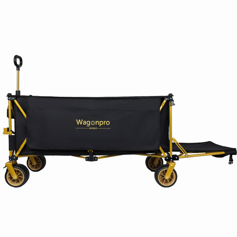 Très grand wagon de plage très long 67-1 / 2 po avec hayon ouvert et roues tout-terrain, capacité de 480 lb, cadre ultra-stable breveté, aucun assemblage requis, noir