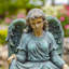 Statue de jardin ange assis enfant magnésium-1287041726
