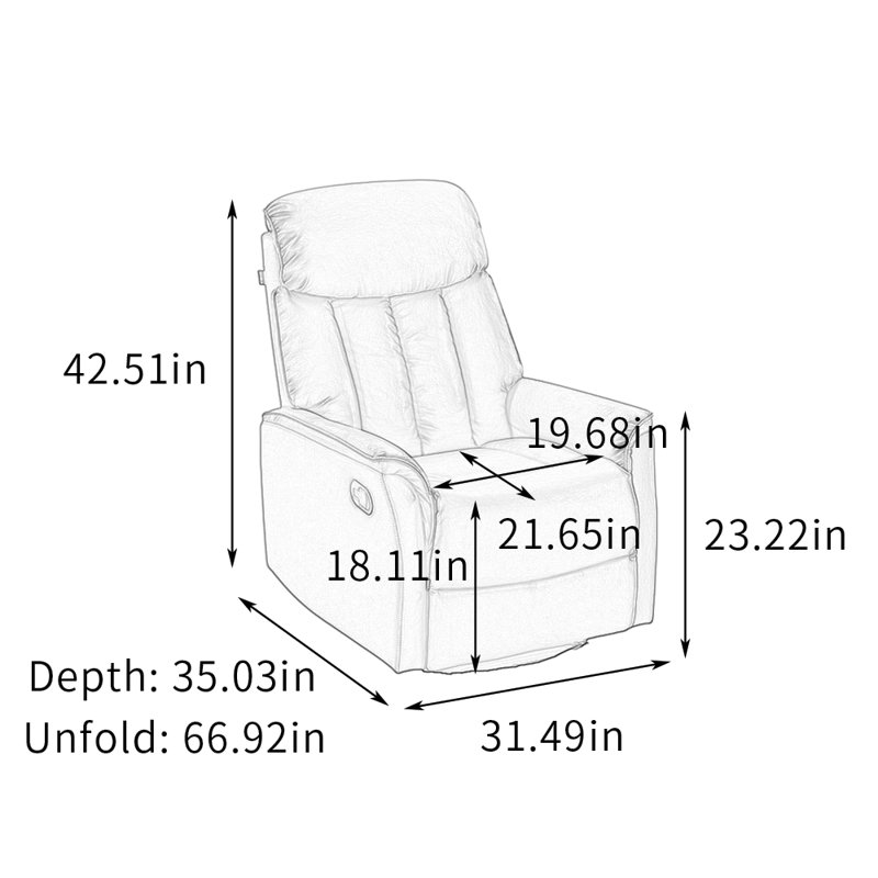 Fauteuil inclinable moderne, multifonctionnel et ergonomique, Faux cuir, Rouge vin