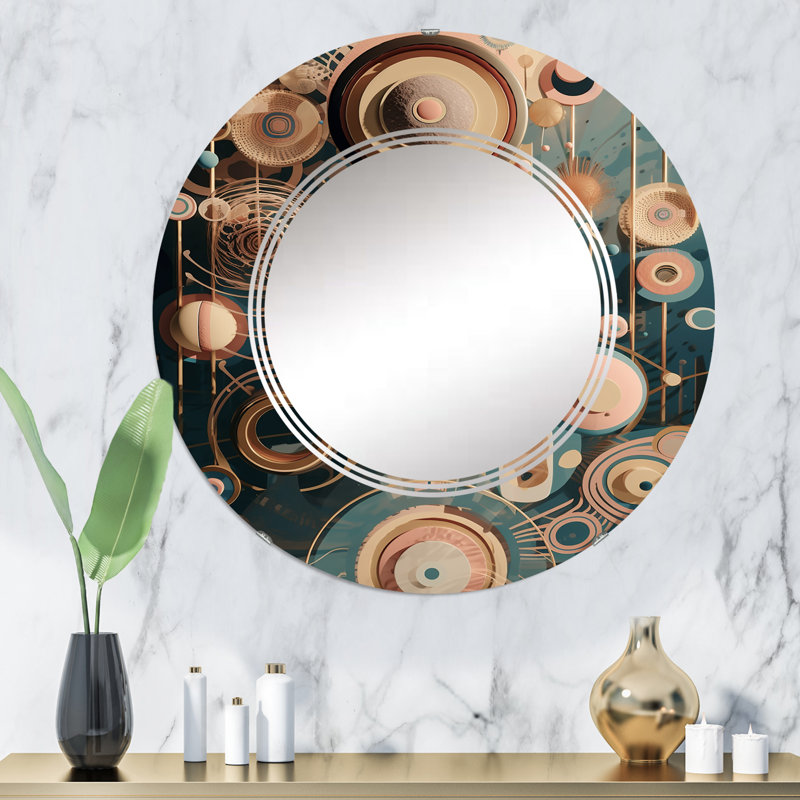 Waucoba - Miroir mural moderne rond, 32 po x 32 po