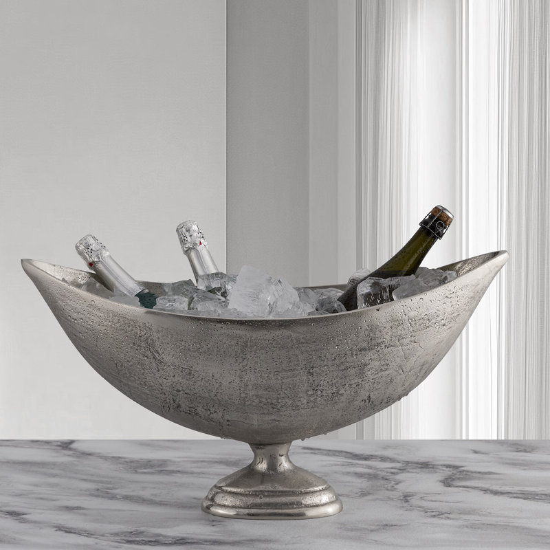 Armittie Raw Aluminum Ellipse Planter/Wine Cooler