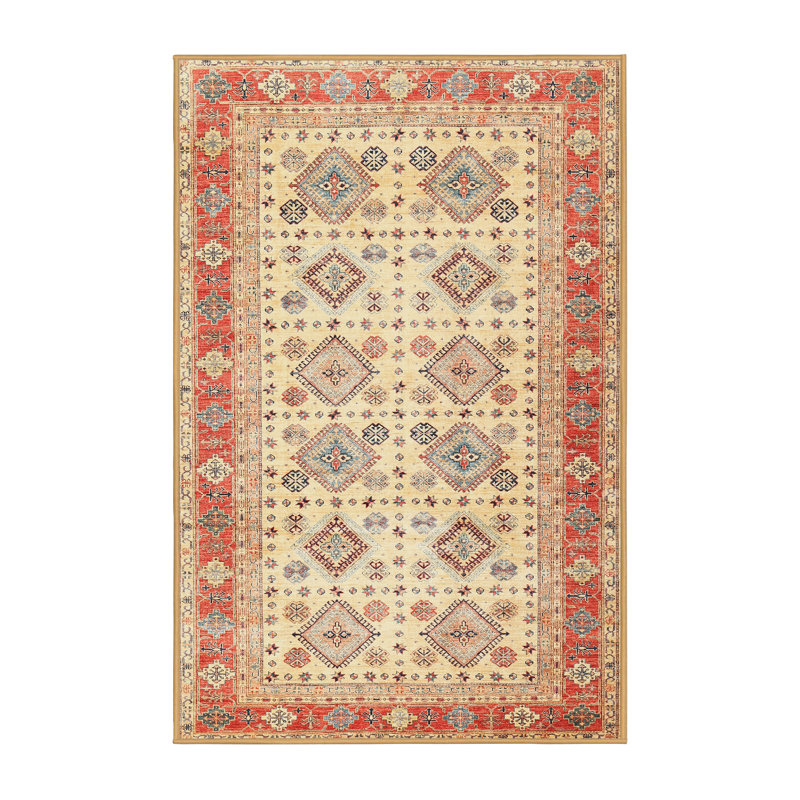 Tapis orange / jaune clair Southwestern, Rectangle 8 pi x 10 pi