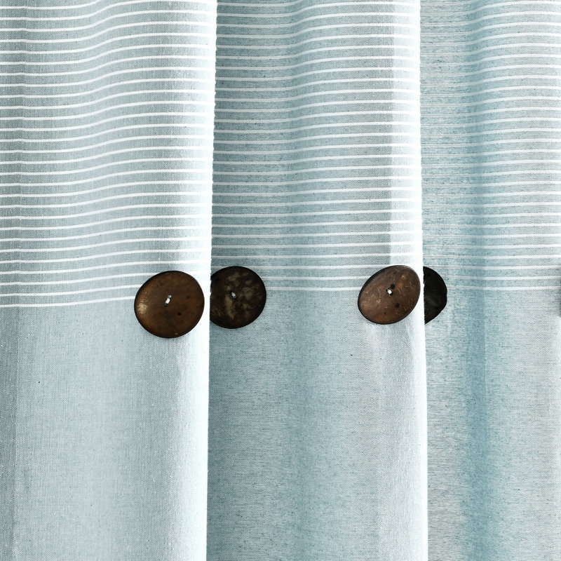 Panneaux de rideaux semi-diaphanes avec passe-tringle, Bleu