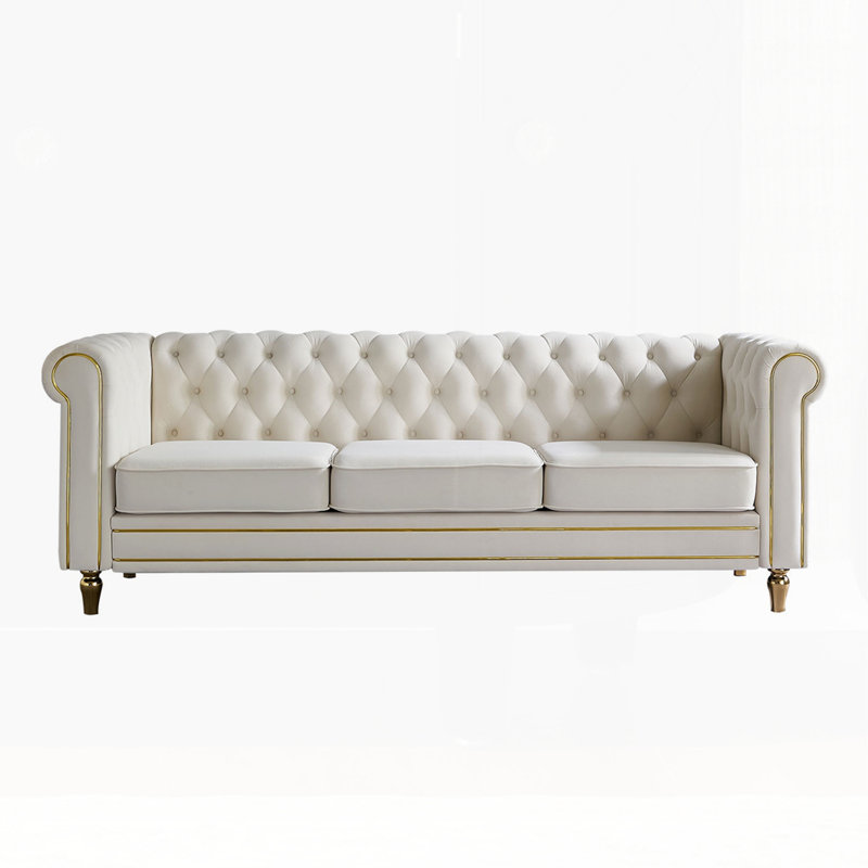 Canapé Chesterfield 84,6 po, Beige
