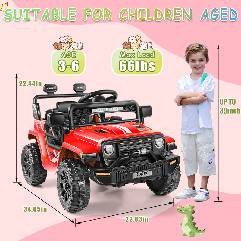 Jouets de 12 volts avec télécommande, voitures électriques, voitures avec ceintures de sécurité, musique intégrée, phares à DEL brillants
