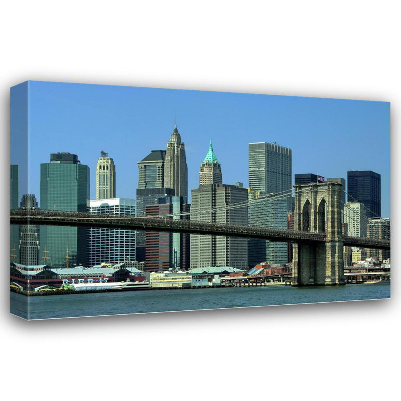 Pont de Brooklyn à New York, H 27 po x l 40 po