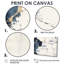 Ensemble de décorations murales abstraites en marbre blanc et bleu II-87179070-87179071-87179064