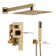 Wall Mounted Temperature Display Shower Faucet with Rough-in Valve