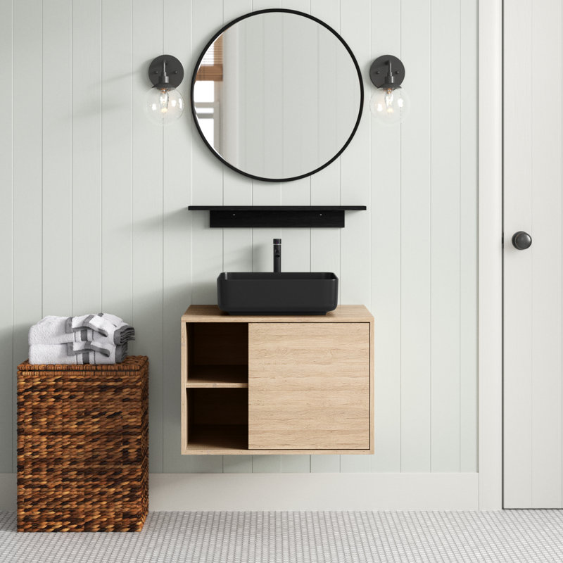Bucharest 24'' Single Bathroom Vanity with Plastic Top with Mirror