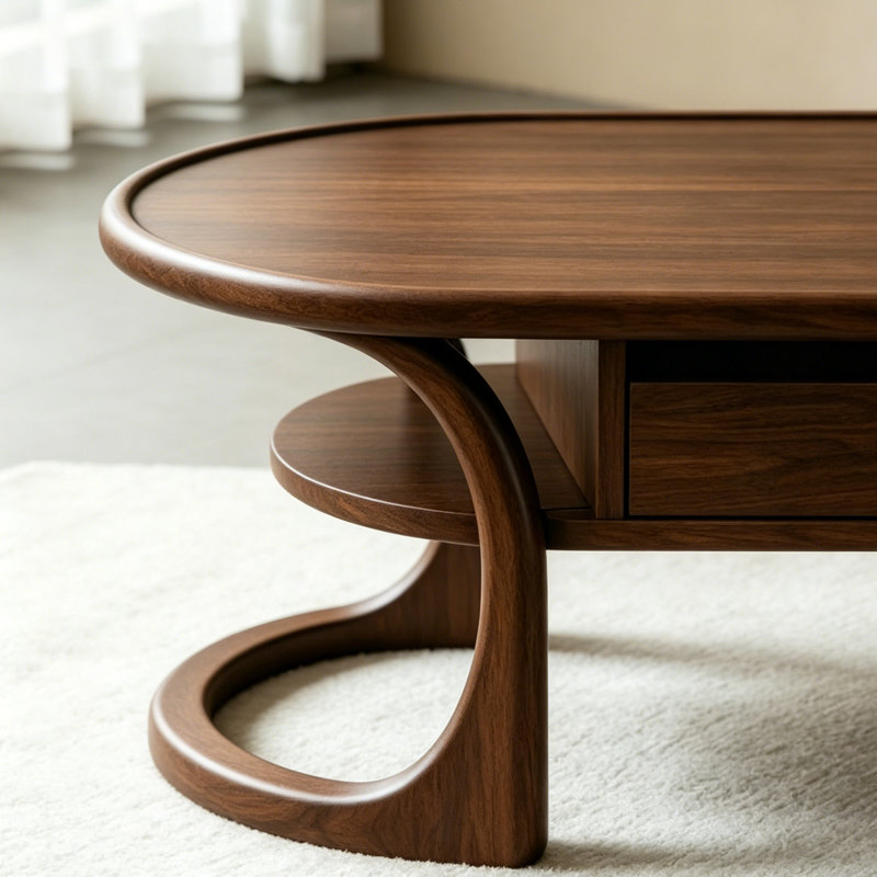 Table basse en bois massif de style médiéval
