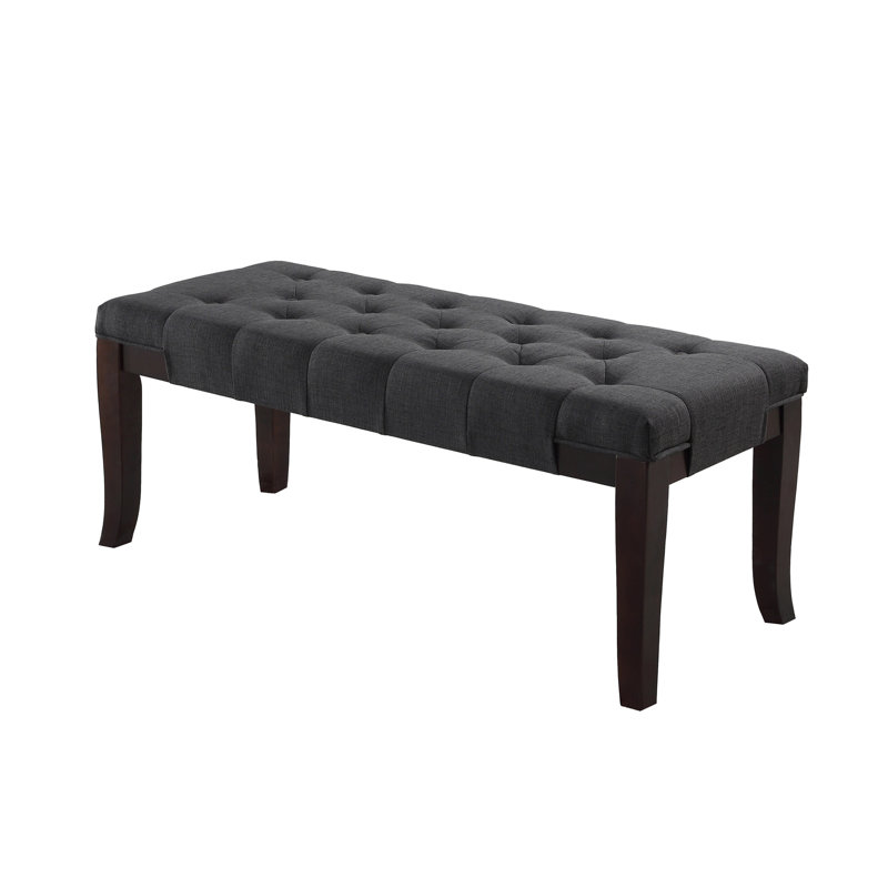 Banc touffeté, tissu, gris