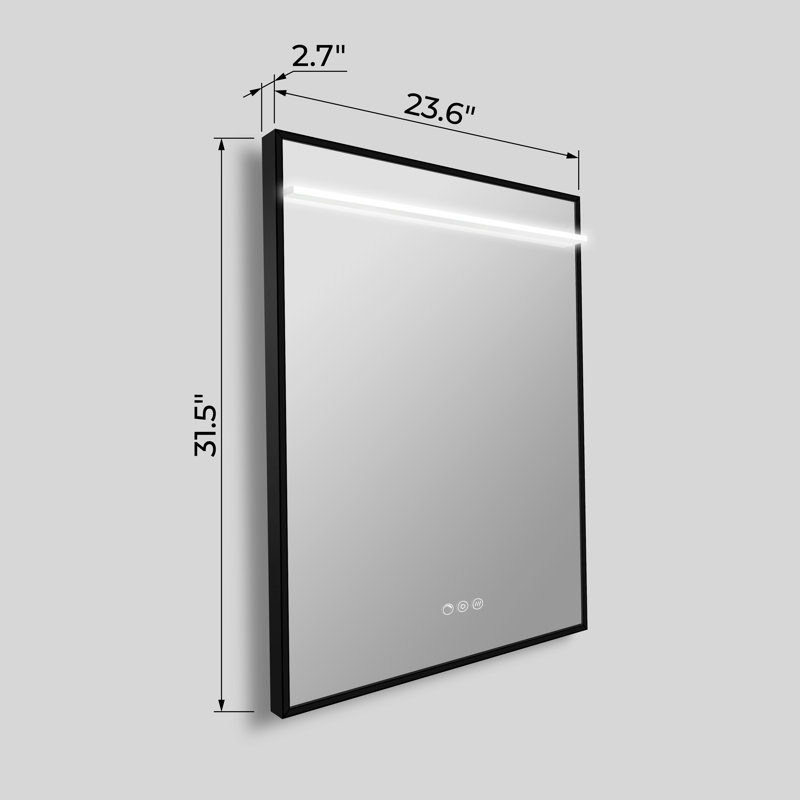 Streamline Rectangular Framed LED Bathroom Vanity Mirror with Defogger, Dimmability, Color Temperature Change