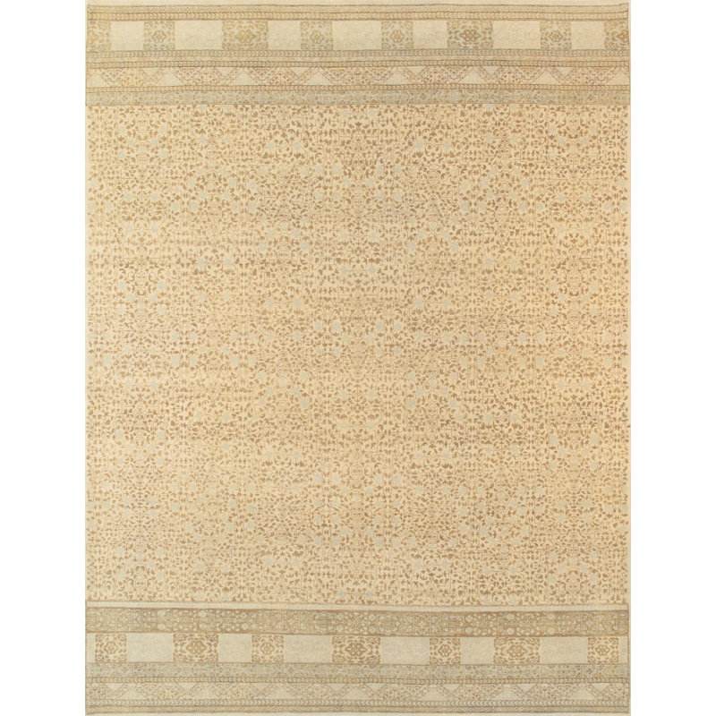 Tapis beige noué à la main