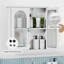 22" H 23'' W Wall Mounted Medicine Cabinet 2 Shelves, Translucent Double-Door Medicine Cabinet-1320039362
