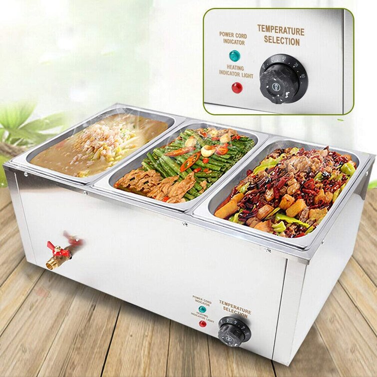 Loviver Food Heaters - Party Buffets,Round Catering Warmer Server,Hot Pot Buffet Sets,Stainless Steel Buffet Servers and Heated Trays with Lids and Fuel