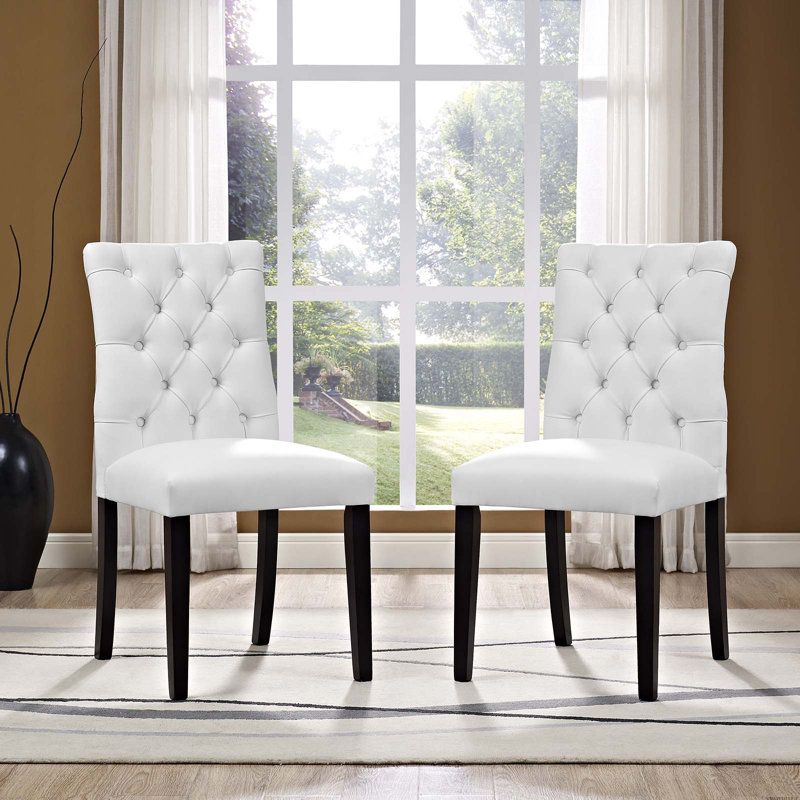 Modway Copper Grove Trilj Vinyl Dining Chair, White